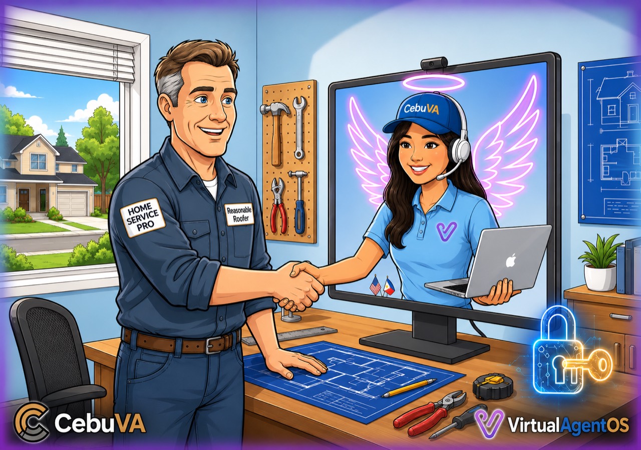 A family business owner collaborating with a CebuVA professional